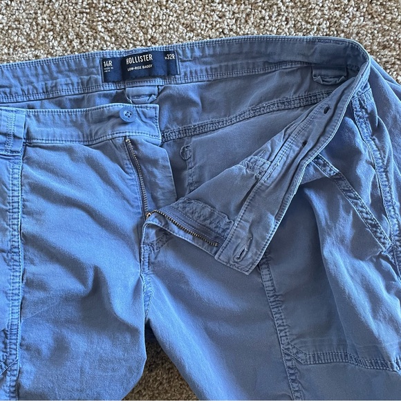 Hollister Low Rise Baggy Cargo Pants Womens 14 Blue Utility Skater Street Grunge - Picture 11 of 16